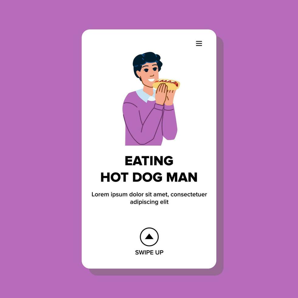 eten aan het eten heet hond Mens vector