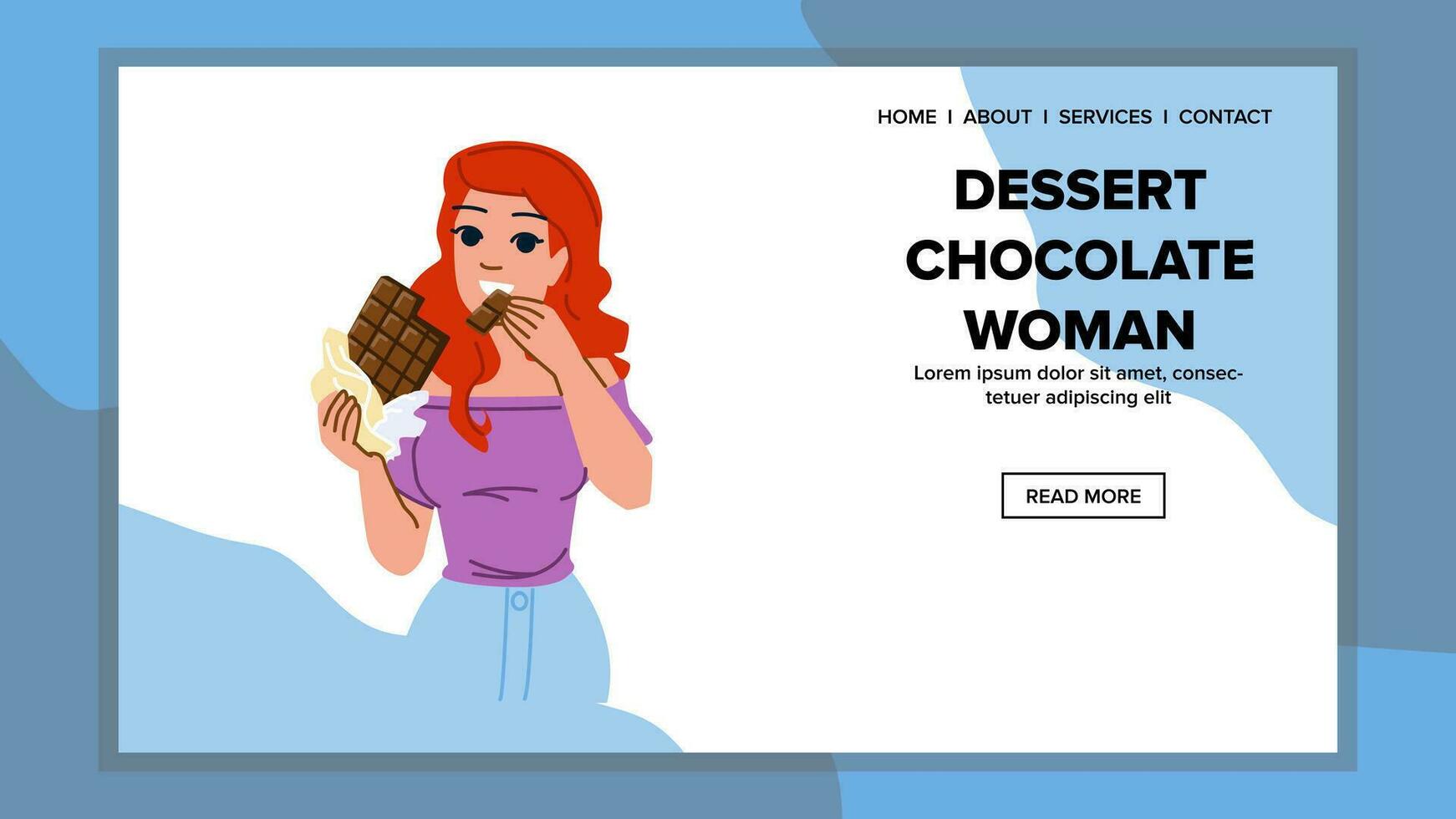 web toetje chocola vrouw vector