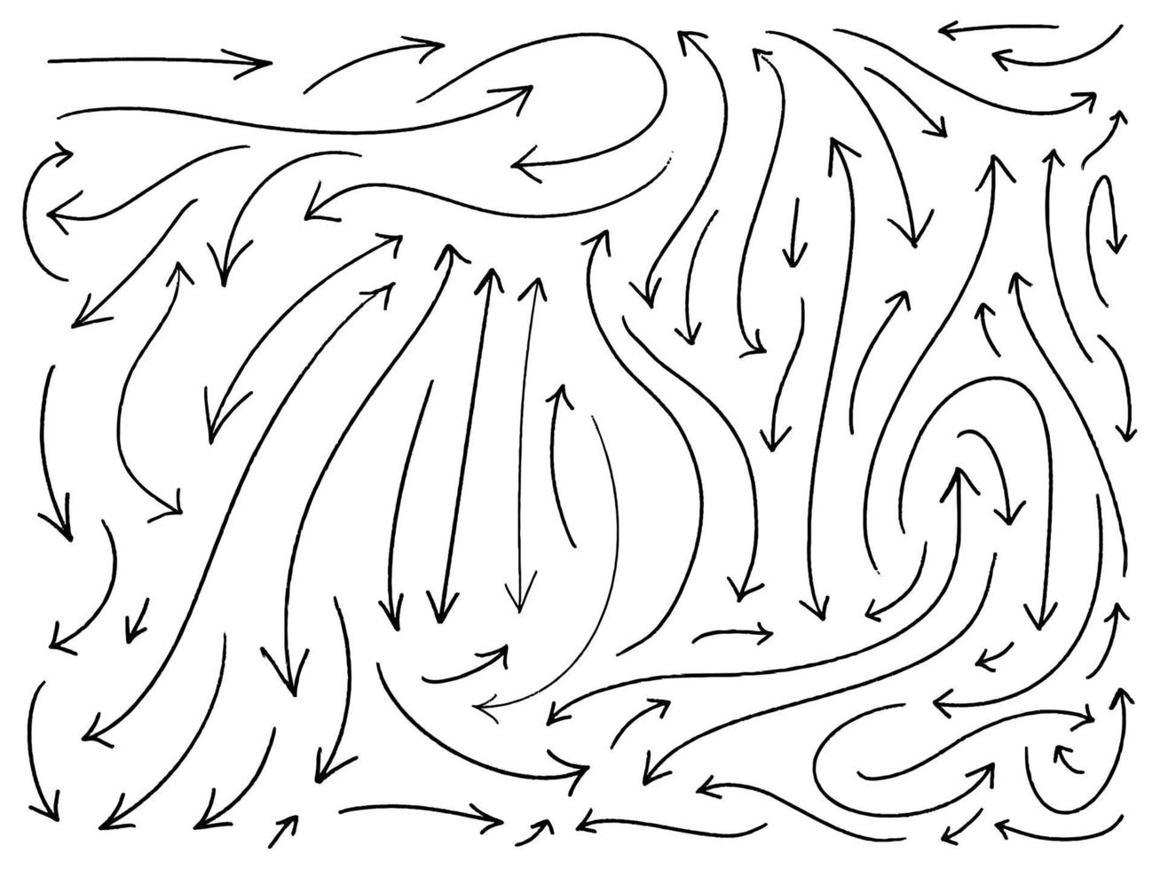 handgetekende pijlen doodle schrijfset vector