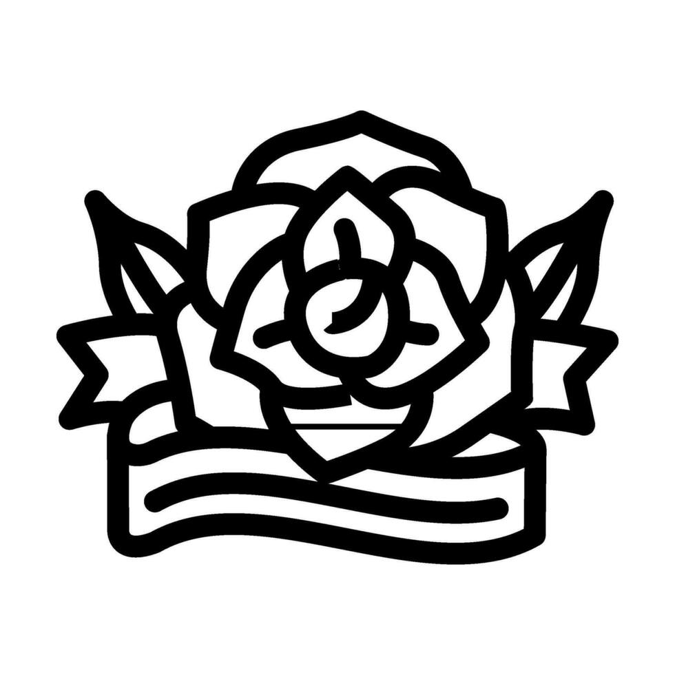 roos tatoeëren kunst wijnoogst lijn icoon vector illustratie