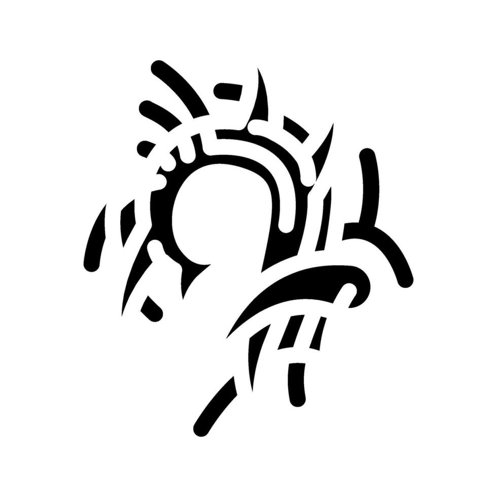 tribal tatoeëren kunst wijnoogst glyph icoon vector illustratie