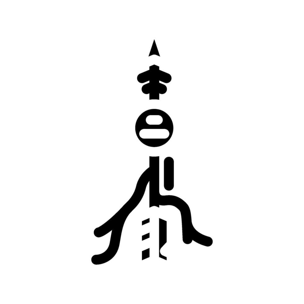 pijl tatoeëren kunst wijnoogst glyph icoon vector illustratie