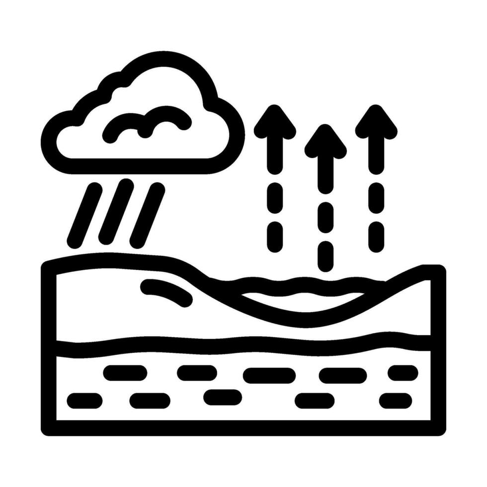 watervoerende laag opladen hydrogeoloog lijn icoon vector illustratie