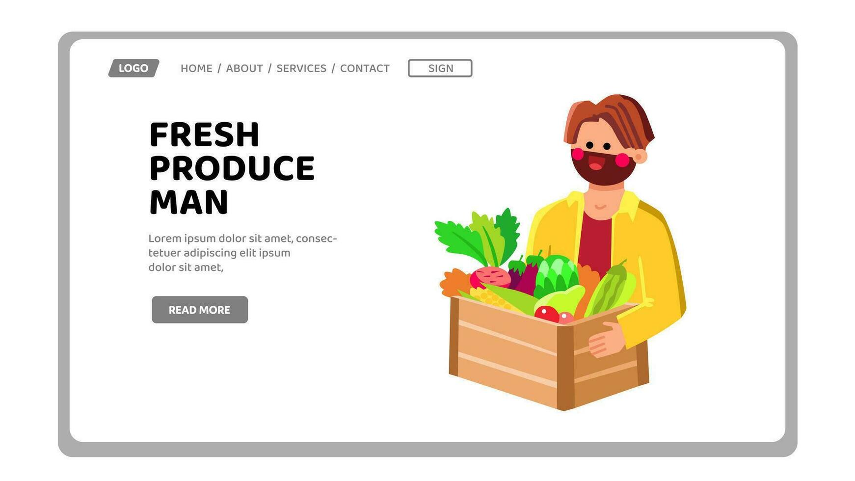 oogst vers produceren Mens vector