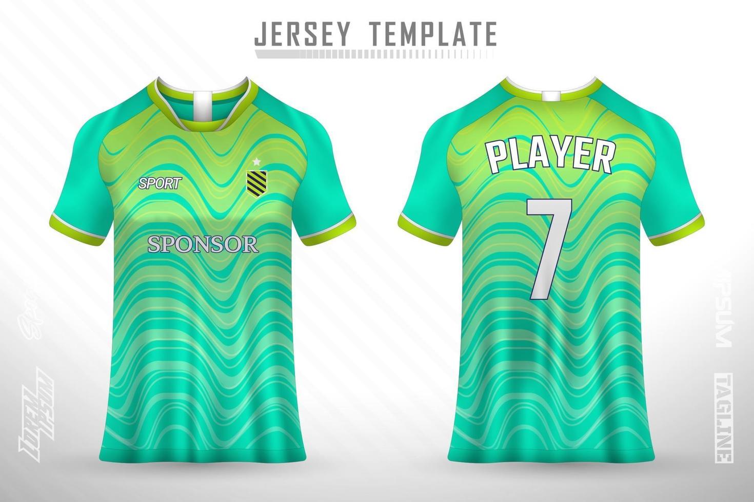 ontwerpsjabloon voor voetbaltrui en t-shirt mockup vector