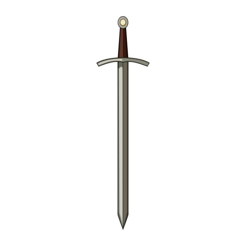 staal middeleeuws zwaard tekenfilm vector illustratie