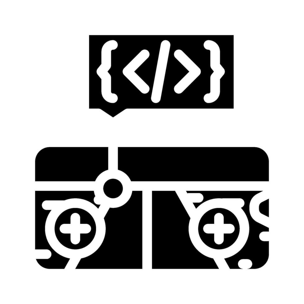 mobiel spel ontwikkeling glyph icoon vector illustratie