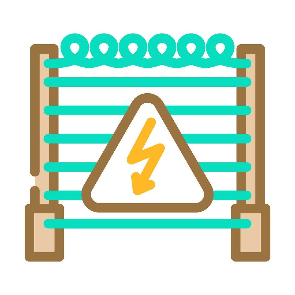 voorzichtigheid elektriciteit kleur icoon vector illustratie