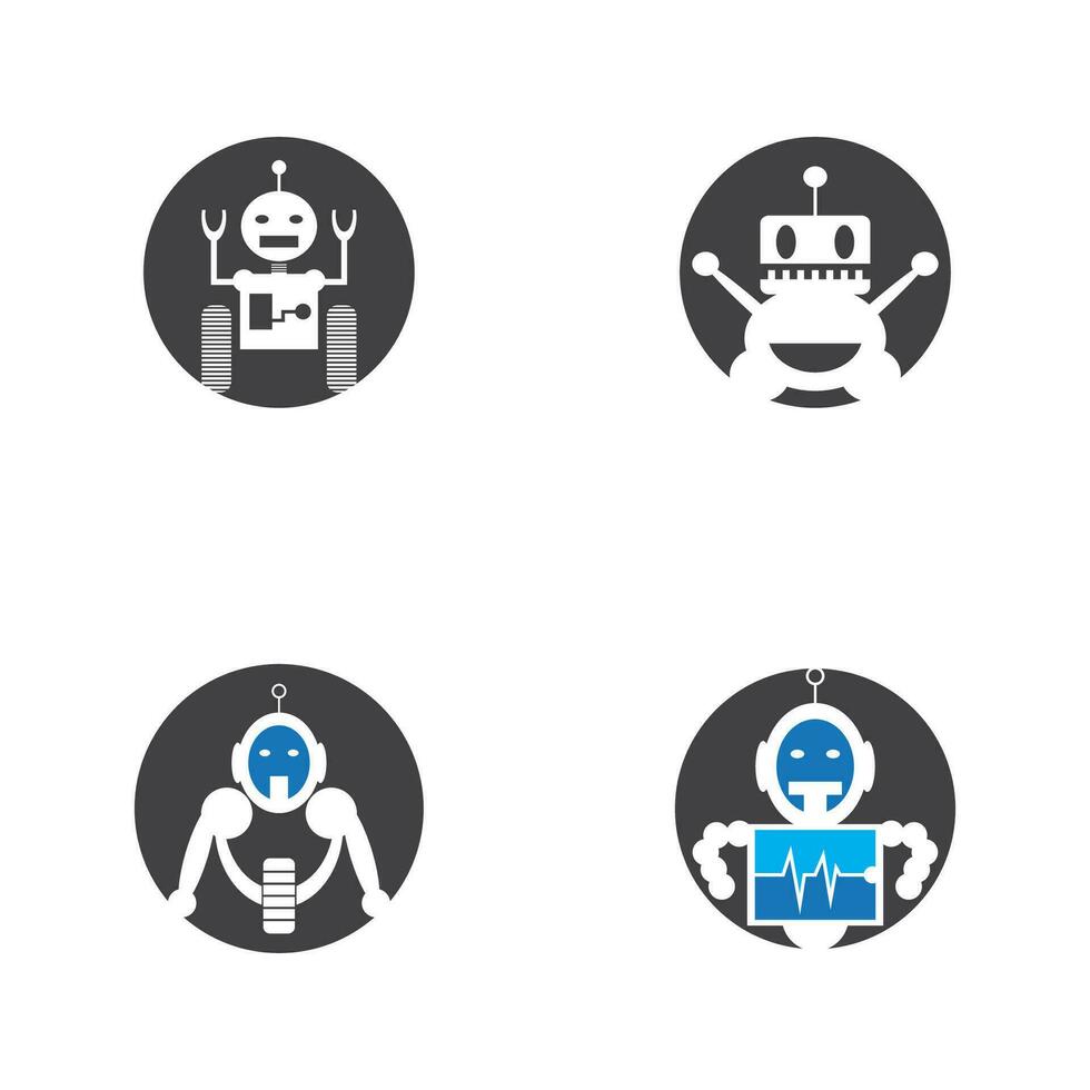 robot logo sjabloon vector pictogram illustratie ontwerp