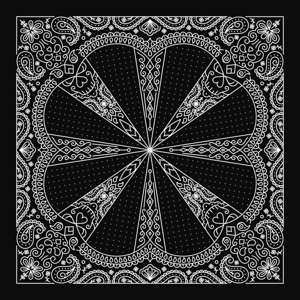 bandana paisley ornamentontwerp met abstract schedelsornament vector
