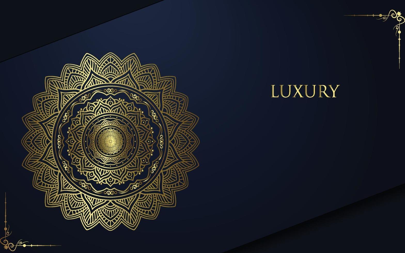 luxe gouden mandala sierlijke achtergrond voor bruiloft uitnodiging vector