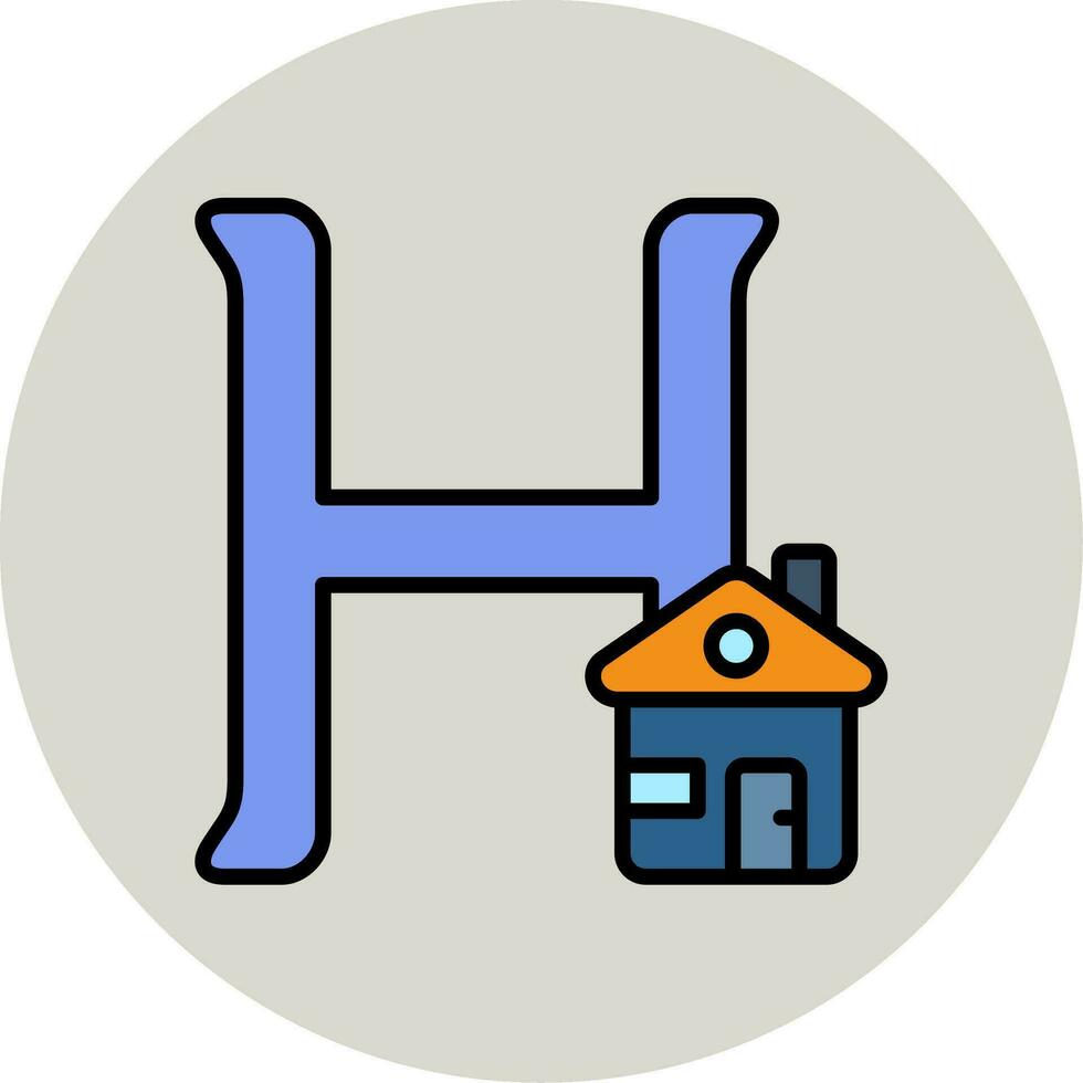 hoofdstad h vector icoon