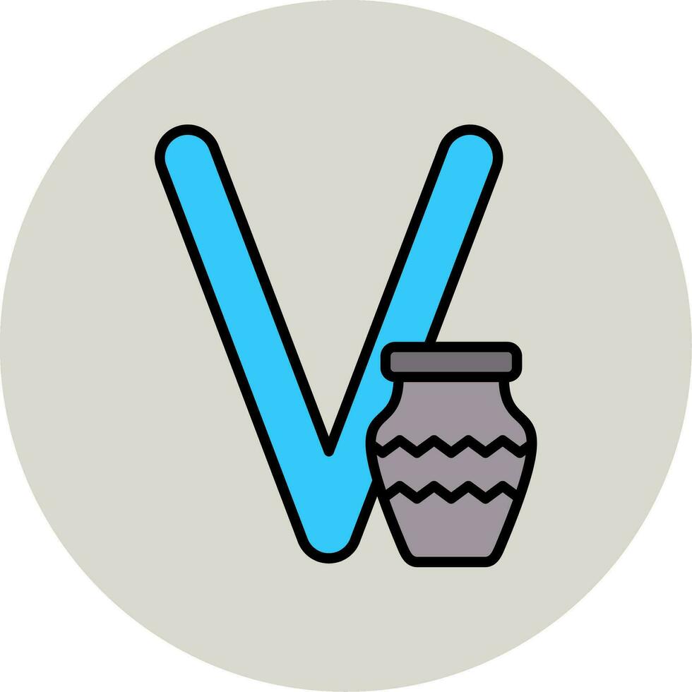 hoofdstad v vector icoon