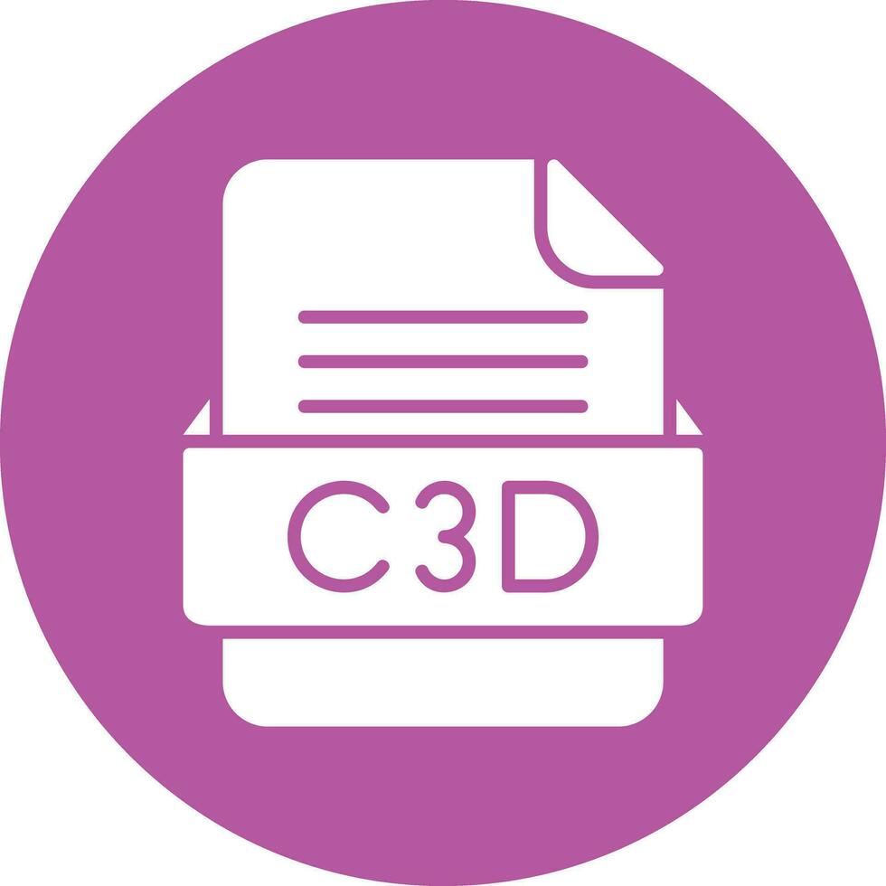 c3d het dossier formaat vector icoon