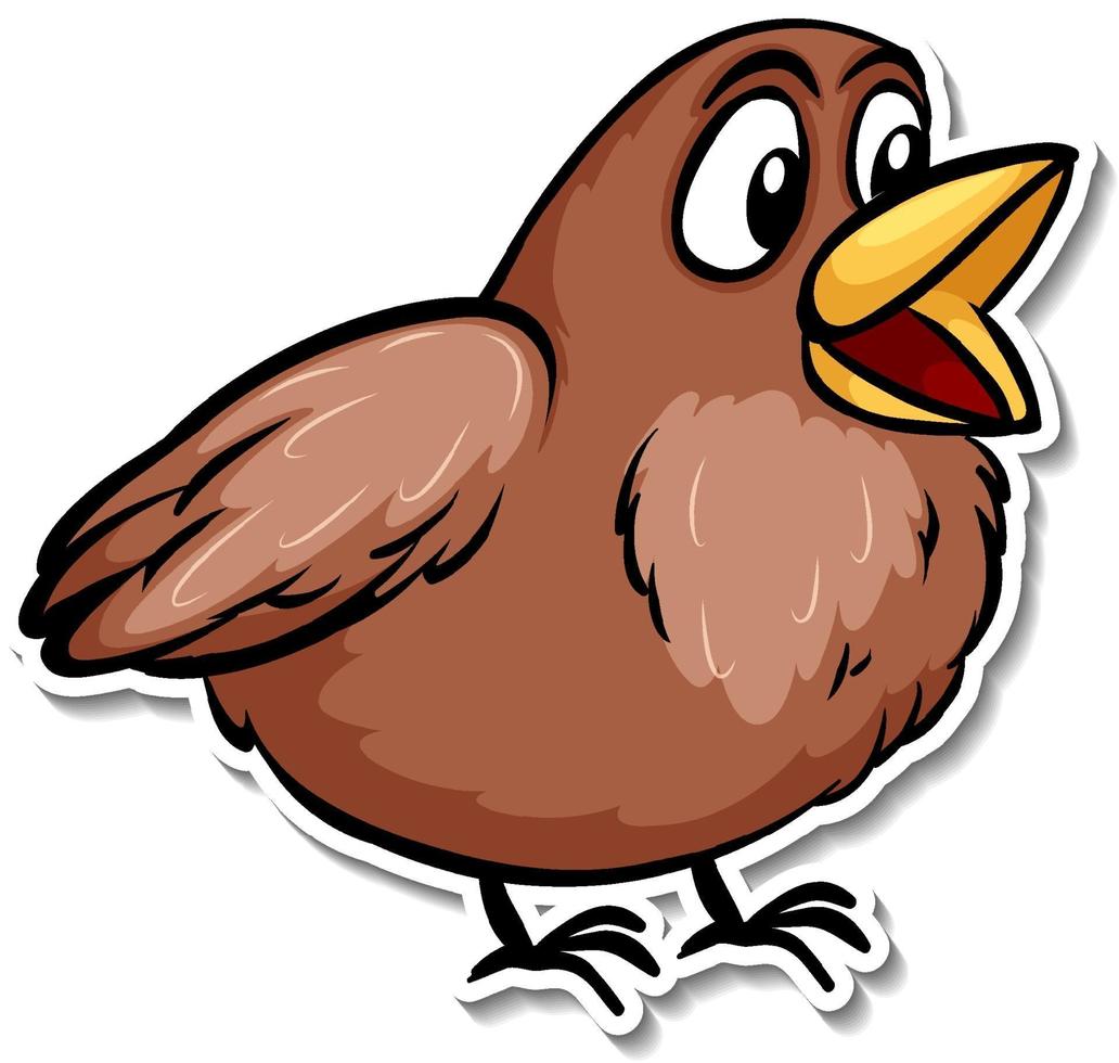 een schattige vogel cartoon dieren sticker vector