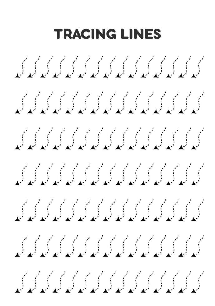 traceren lijnen. werkbladen voor kinderen. peuter- onderwijs. vector