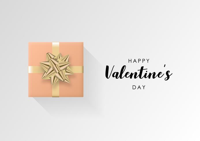 Valentijnsdag vector achtergrond. Kleurrijke verpakte geschenkdoos met lint. Feestelijke vectorillustratie.