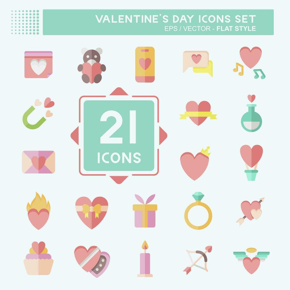 icoon reeks Valentijn dag. verwant naar liefde symbool. vlak stijl. gemakkelijk ontwerp bewerkbaar. gemakkelijk illustratie vector