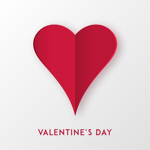 Papier gesneden liefde hart voor Valentijnsdag of een andere liefde uitnodigingskaarten. Vector