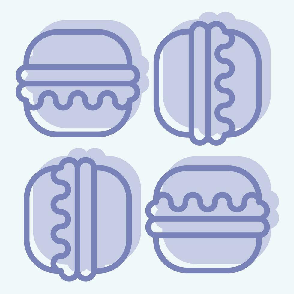 icoon macaron. verwant naar Frankrijk symbool. twee toon stijl. gemakkelijk ontwerp bewerkbaar. gemakkelijk illustratie vector