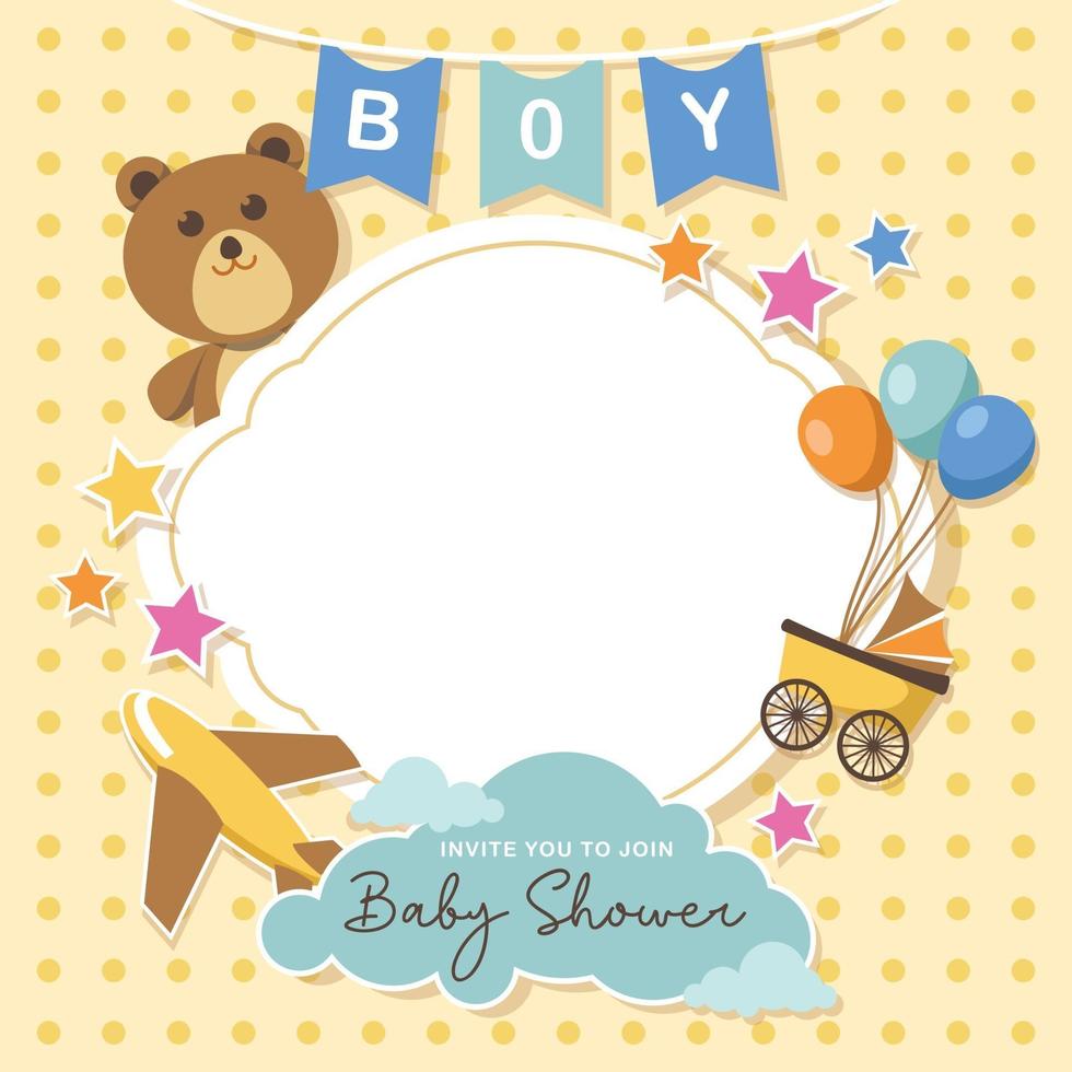 mooie baby shower achtergrond met lege ruimte vector