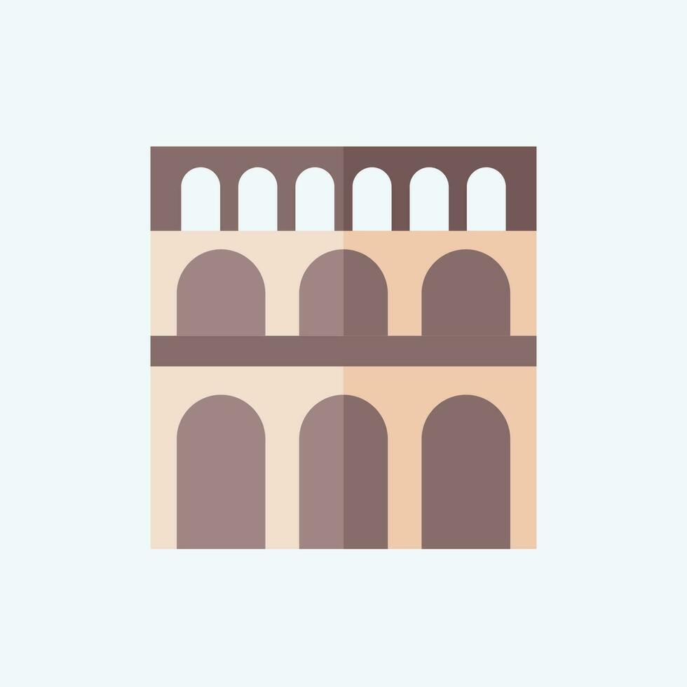 icoon pont du gard. verwant naar Frankrijk symbool. vlak stijl. gemakkelijk ontwerp bewerkbaar. gemakkelijk illustratie vector