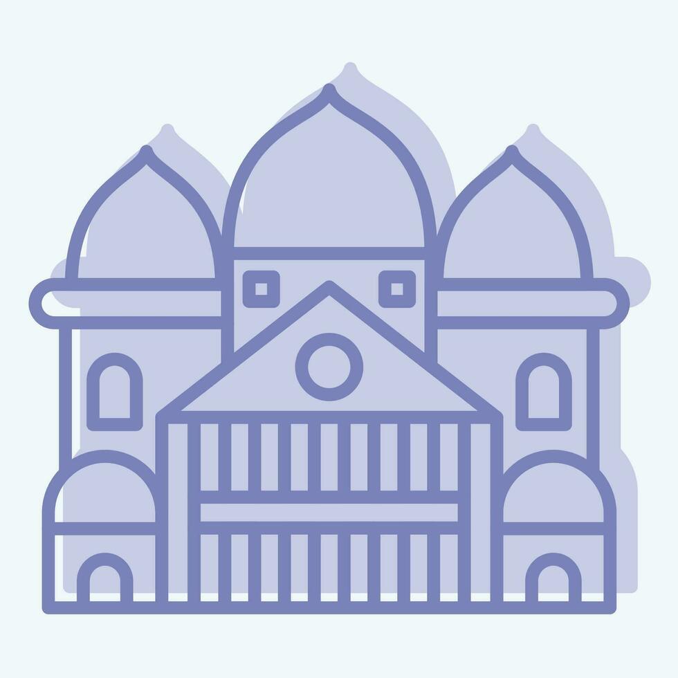 icoon sacre coeur. verwant naar Frankrijk symbool. twee toon stijl. gemakkelijk ontwerp bewerkbaar. gemakkelijk illustratie vector