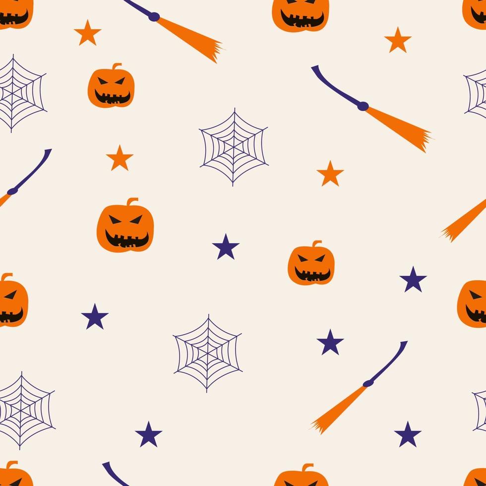 halloween naadloos patroon met leuke, grappige, lieve karakters, vector