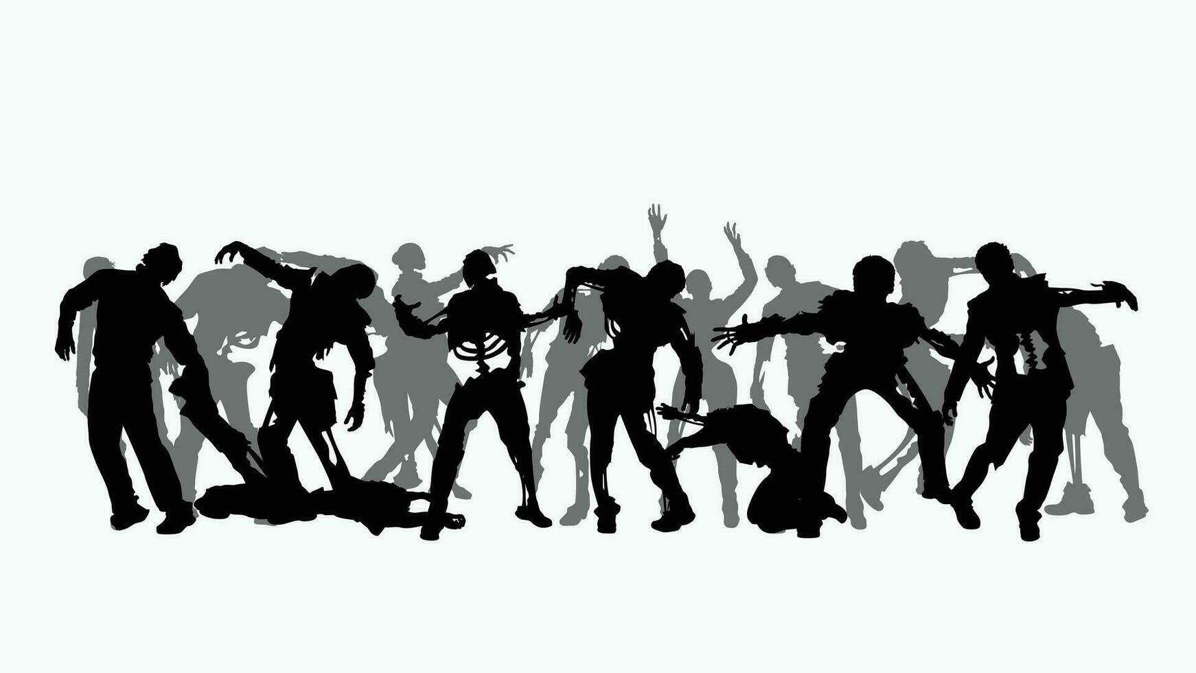 zombie zwart silhouet vector