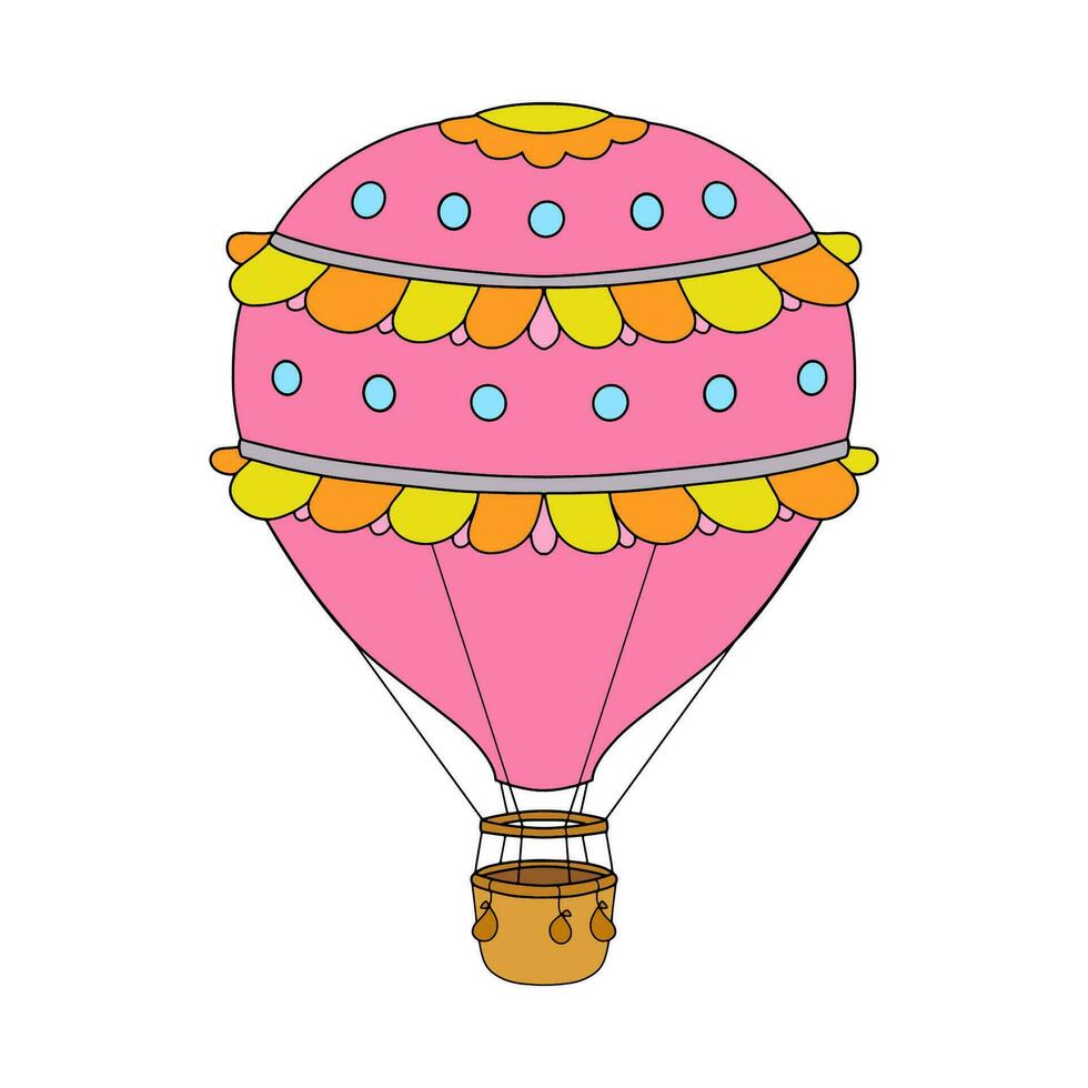 grappig heet lucht ballon. vector illustratie geïsoleerd Aan wit