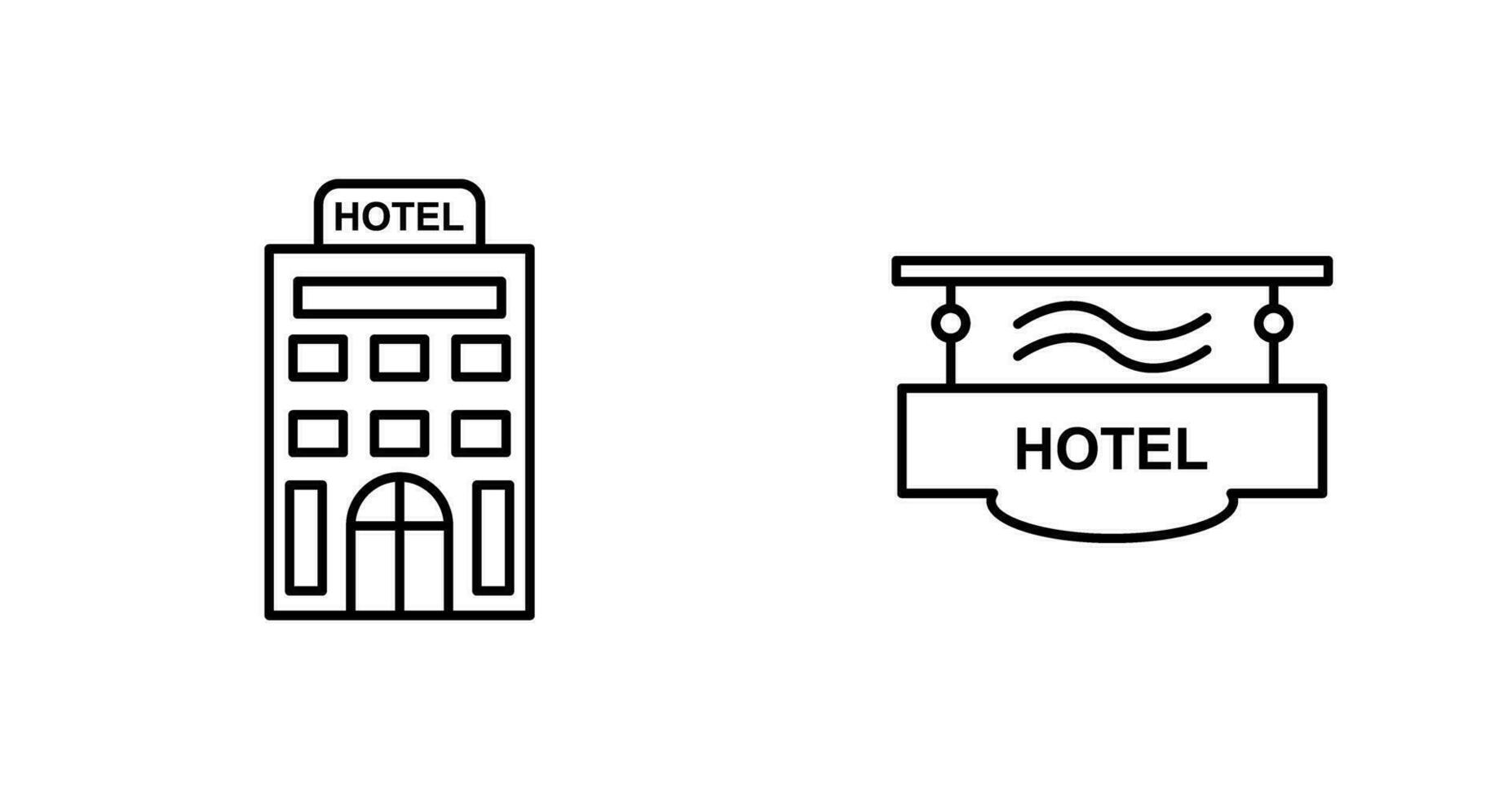 hotel en hotel teken icoon vector