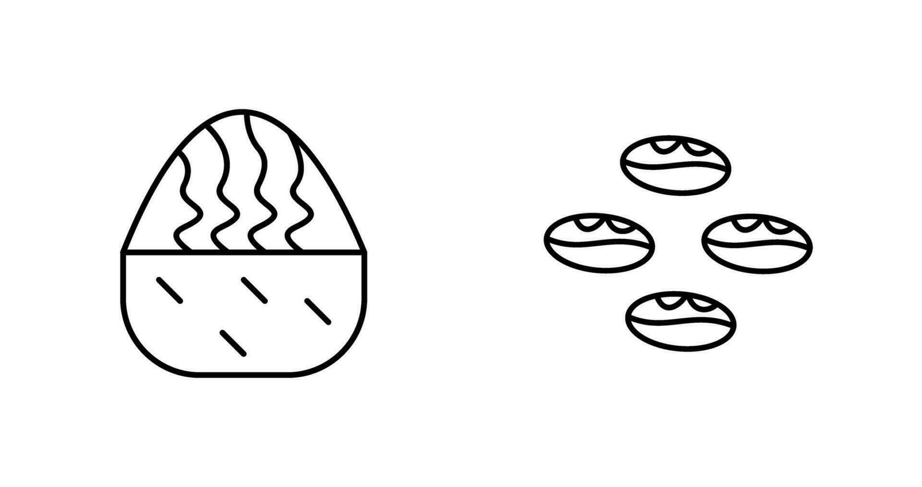 room muffin en koffie bonen icoon vector