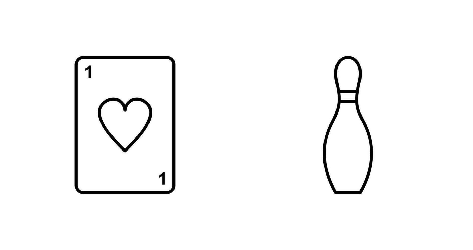 kaart en bowling pin icoon vector