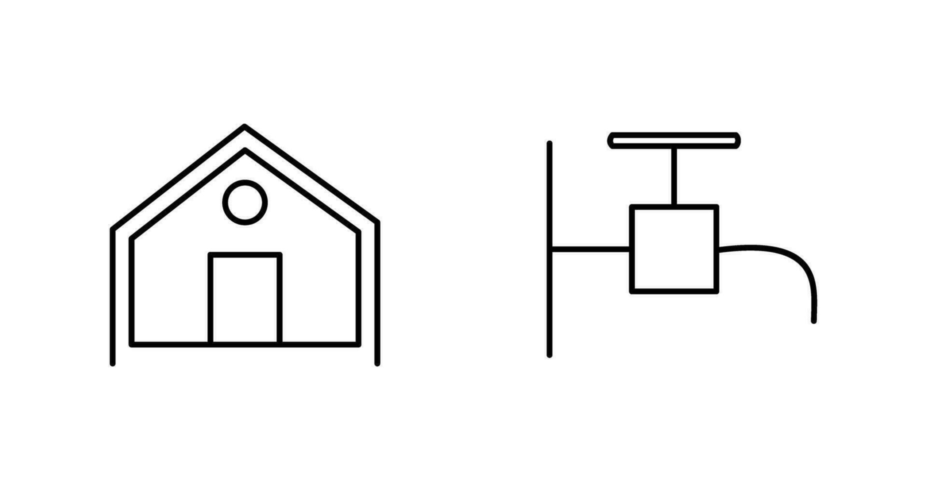 tent en kraan icoon vector