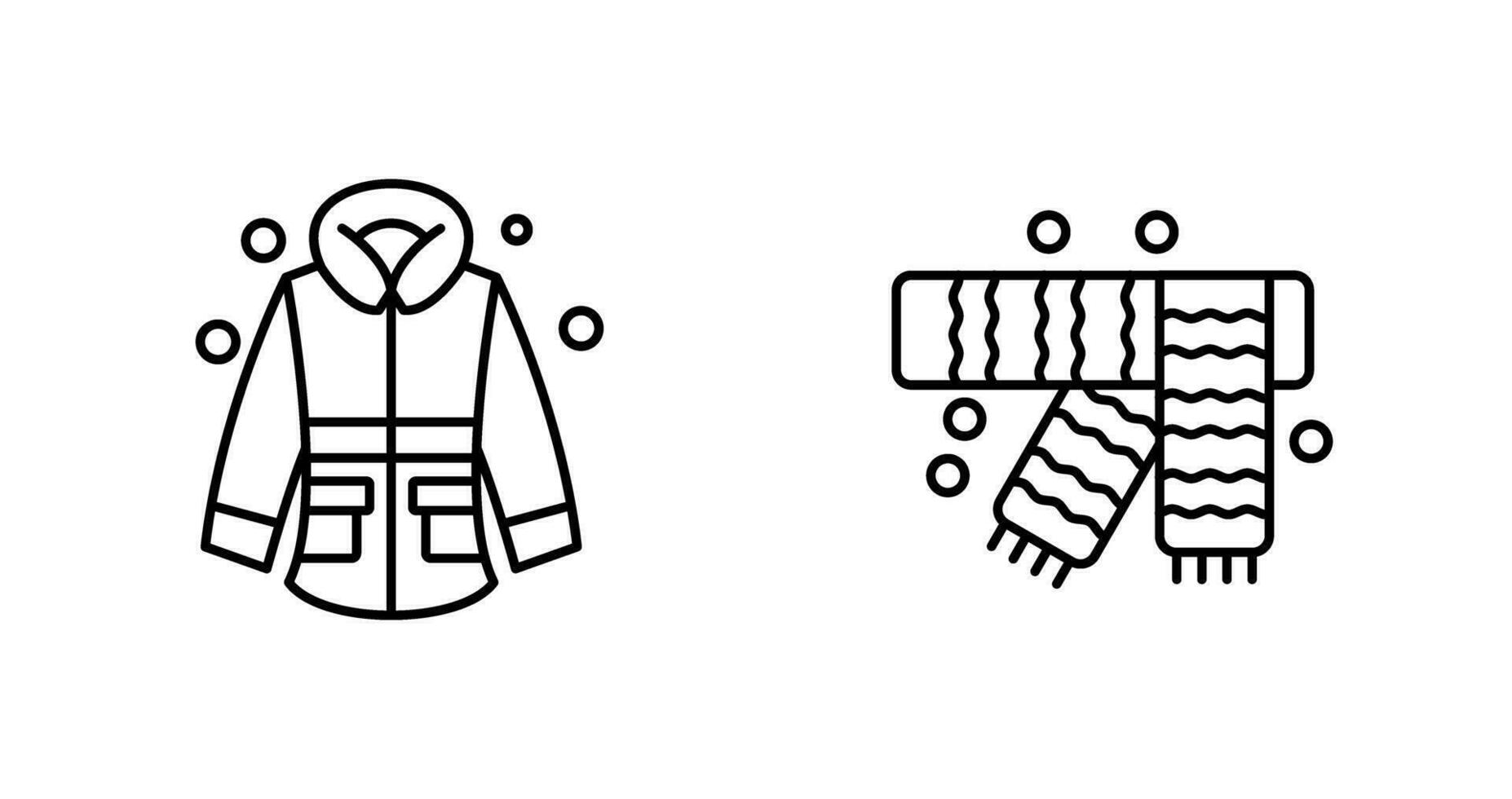 winter jasje en winter sjaal icoon vector
