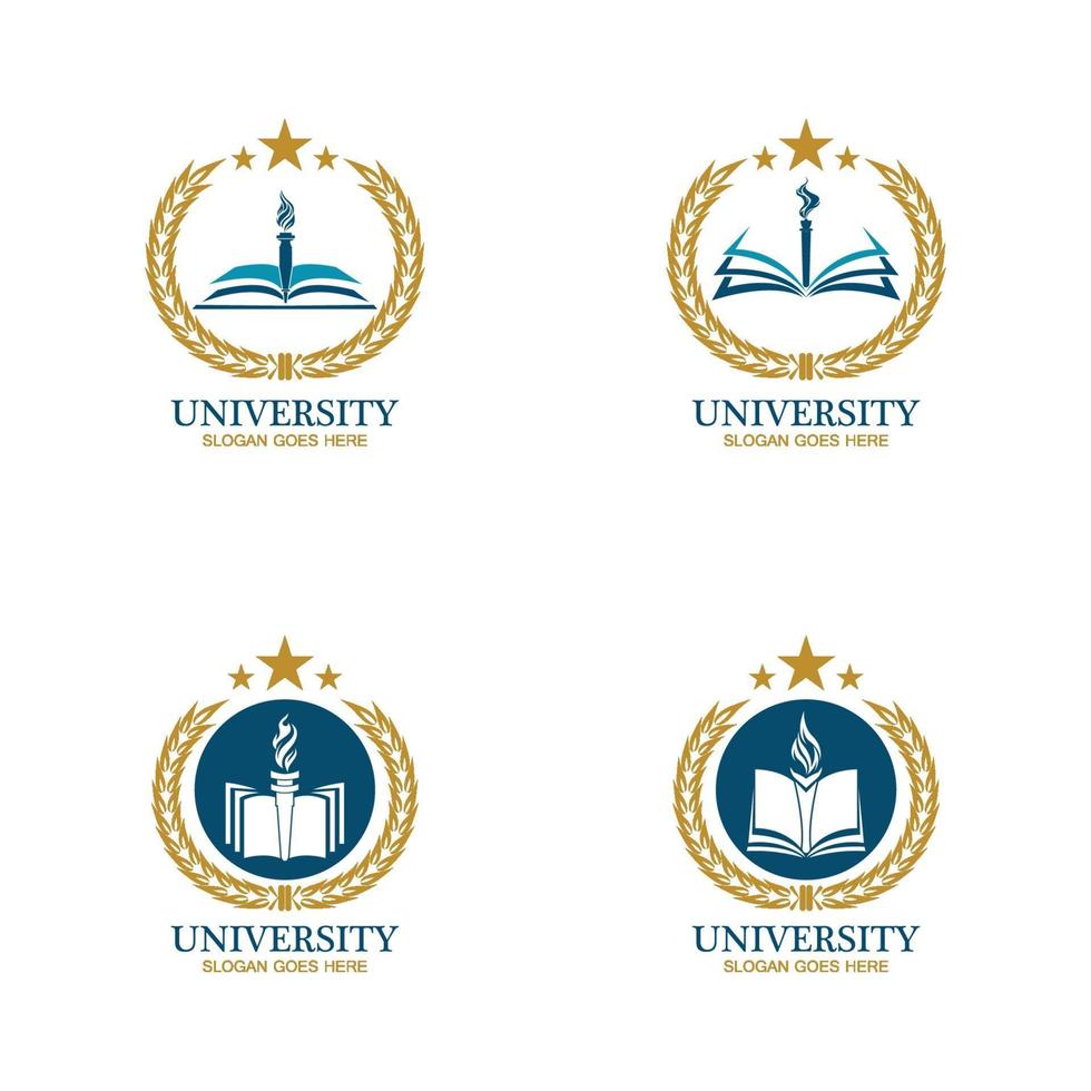 ontwerpsjabloon voor universiteit, academie, school en cursus logo vector