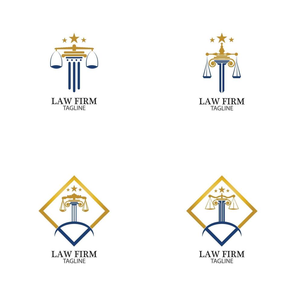 advocatenkantoor logo en pictogram ontwerpsjabloon-vector vector