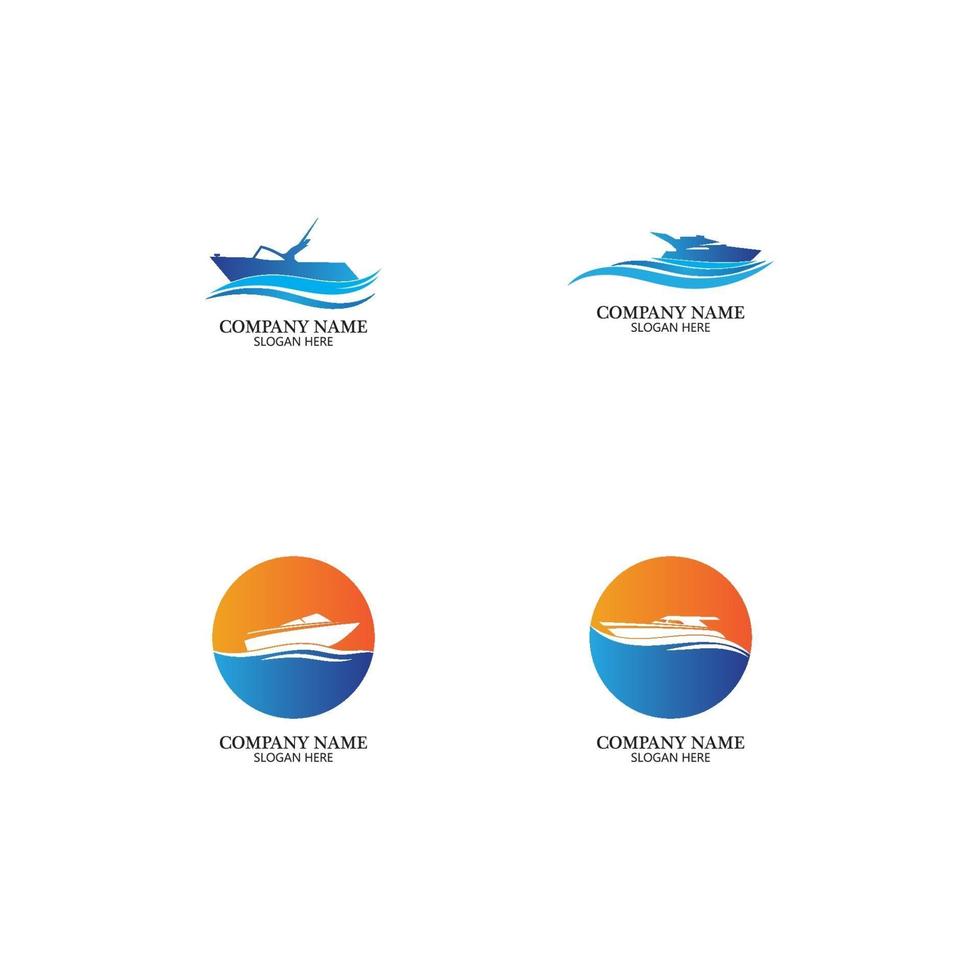 speedboot logo, logo collectie set, conceptontwerp, symbool, icoon vector