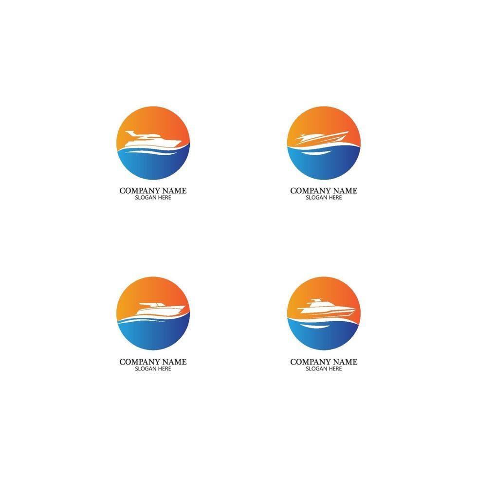 speedboot logo, logo collectie set, conceptontwerp, symbool, icoon vector