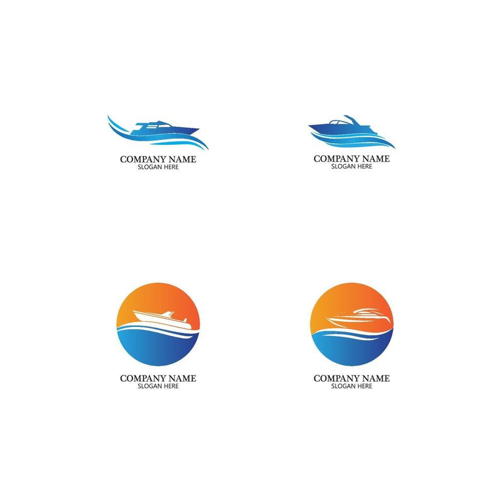 speedboot logo, logo collectie set, conceptontwerp, symbool, icoon vector