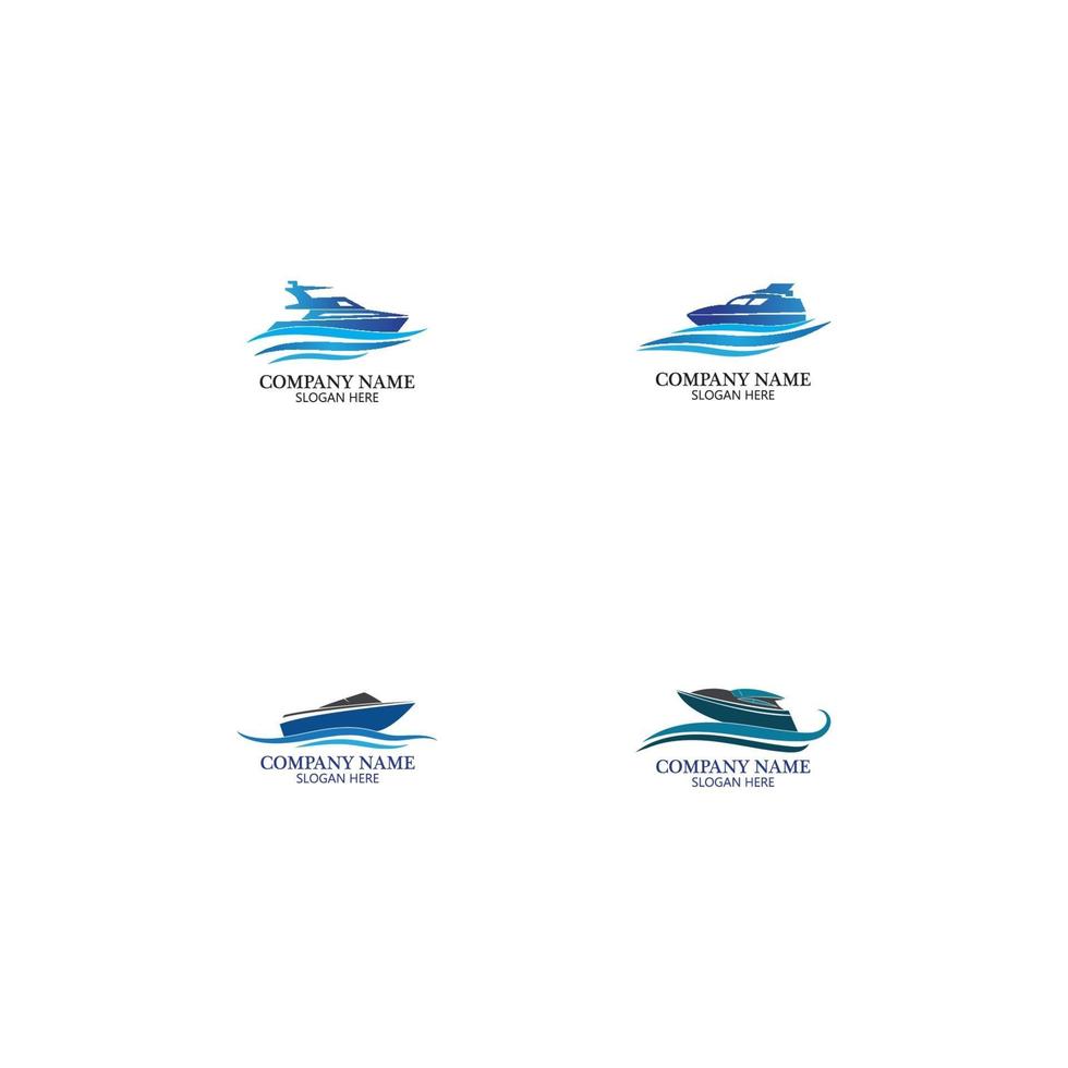 speedboot logo, logo collectie set, conceptontwerp, symbool, icoon vector