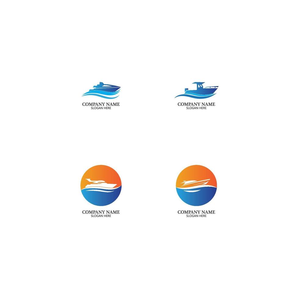 speedboot logo, logo collectie set, conceptontwerp, symbool, icoon vector