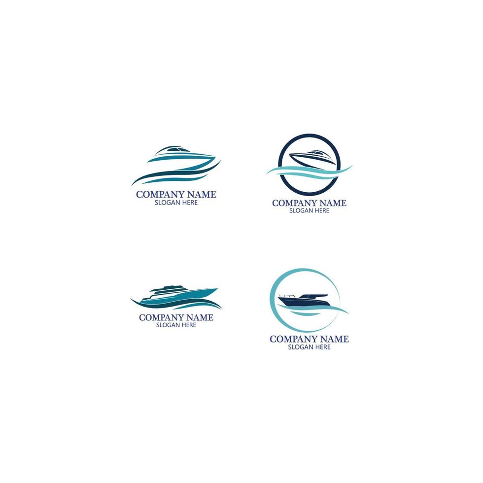 speedboot logo, logo collectie set, conceptontwerp, symbool, icoon vector