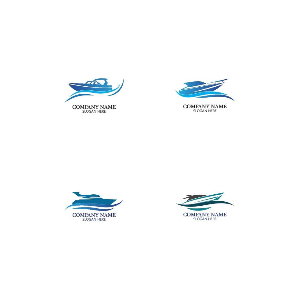 speedboot logo, logo collectie set, conceptontwerp, symbool, icoon vector