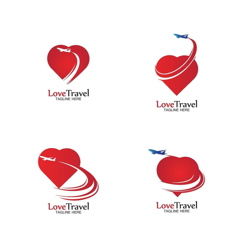 liefde reizen logo vector pictogram ontwerpsjabloon