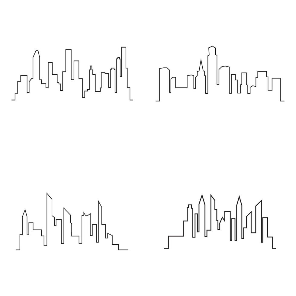 moderne skyline van de stad vectorillustratie in plat ontwerp vector