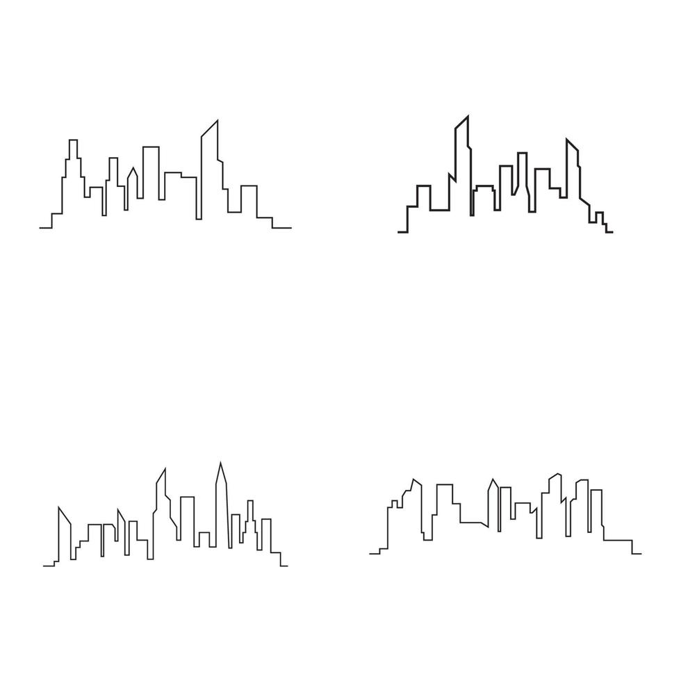 moderne skyline van de stad vectorillustratie in plat ontwerp vector