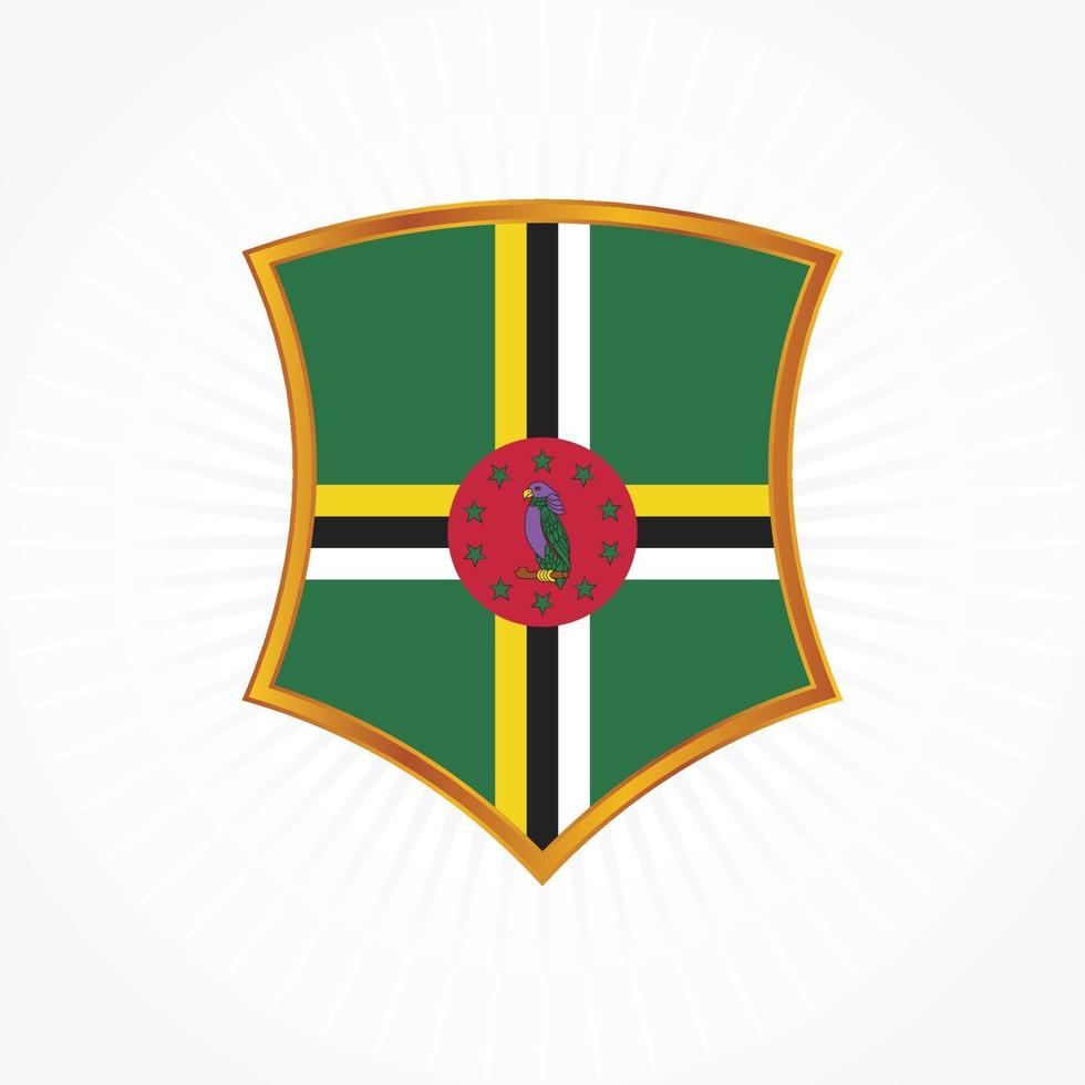 dominica vlag vector met schild frame