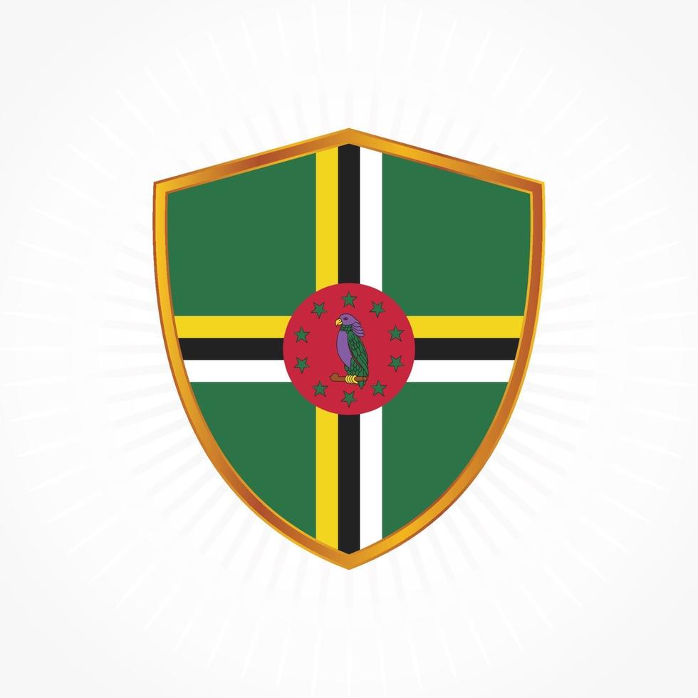 dominica vlag vector met schild frame