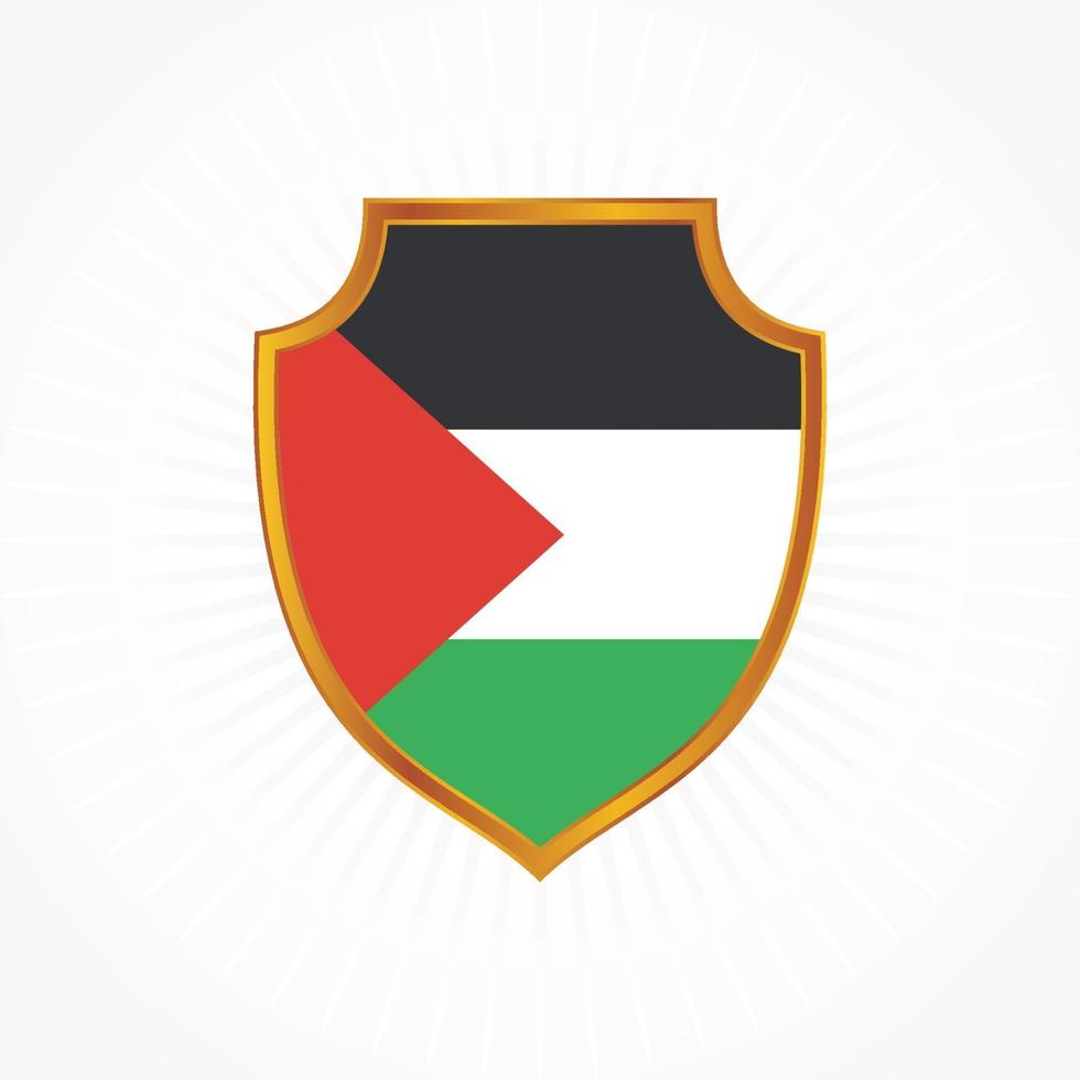 palestina vlag vector met schild frame